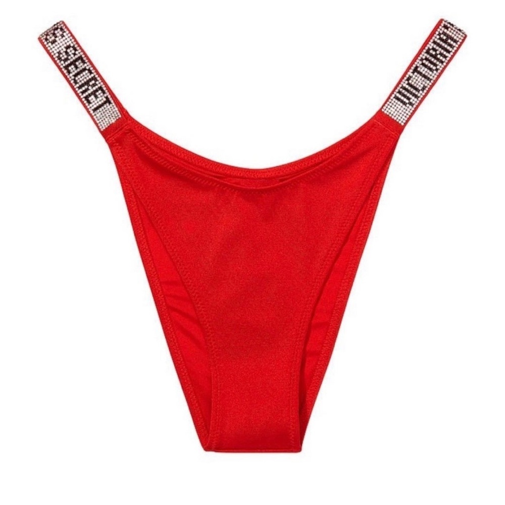 Victoria’s Secret red shine strap bikini bottoms